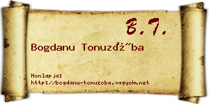 Bogdanu Tonuzóba névjegykártya